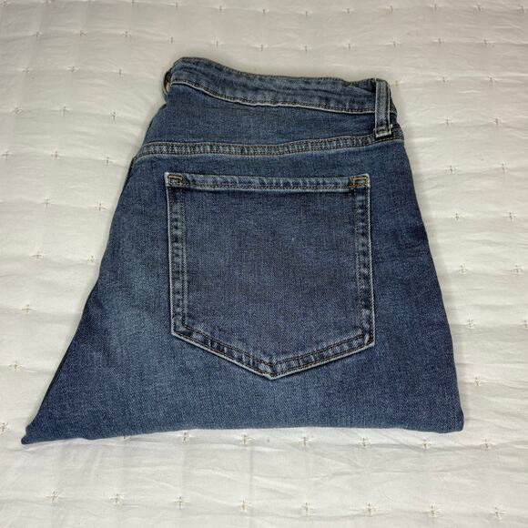 Old Navy High-Rise O.G. Straight  Button Fly Raw Edge Jeans Women's 14 Med Blue - Picture 11 of 11